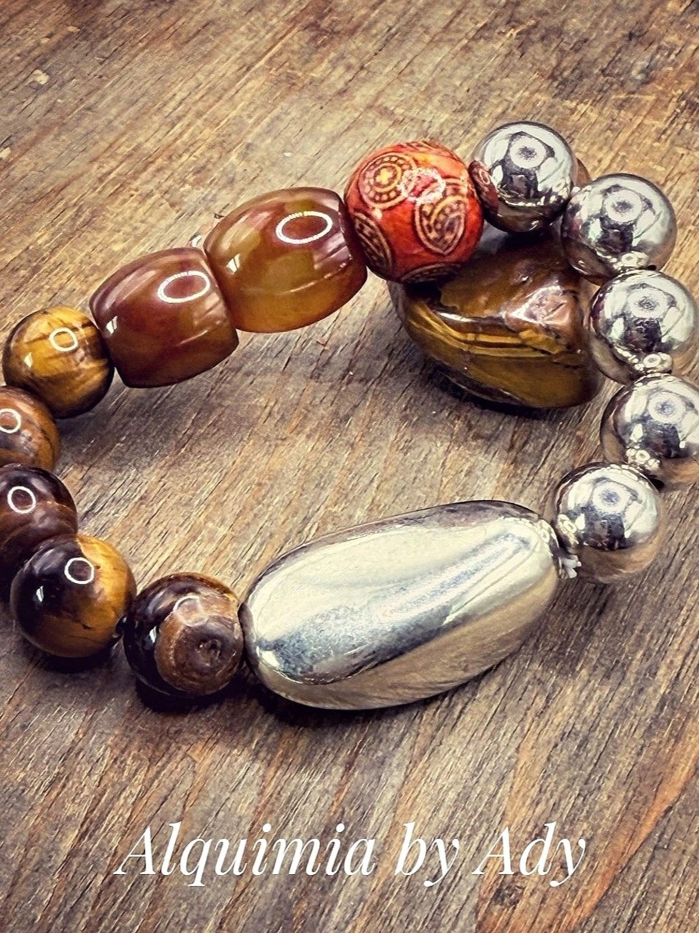 Alquimia by Ady Beaded Bracelet in Brown & Silver + BRUTALIST